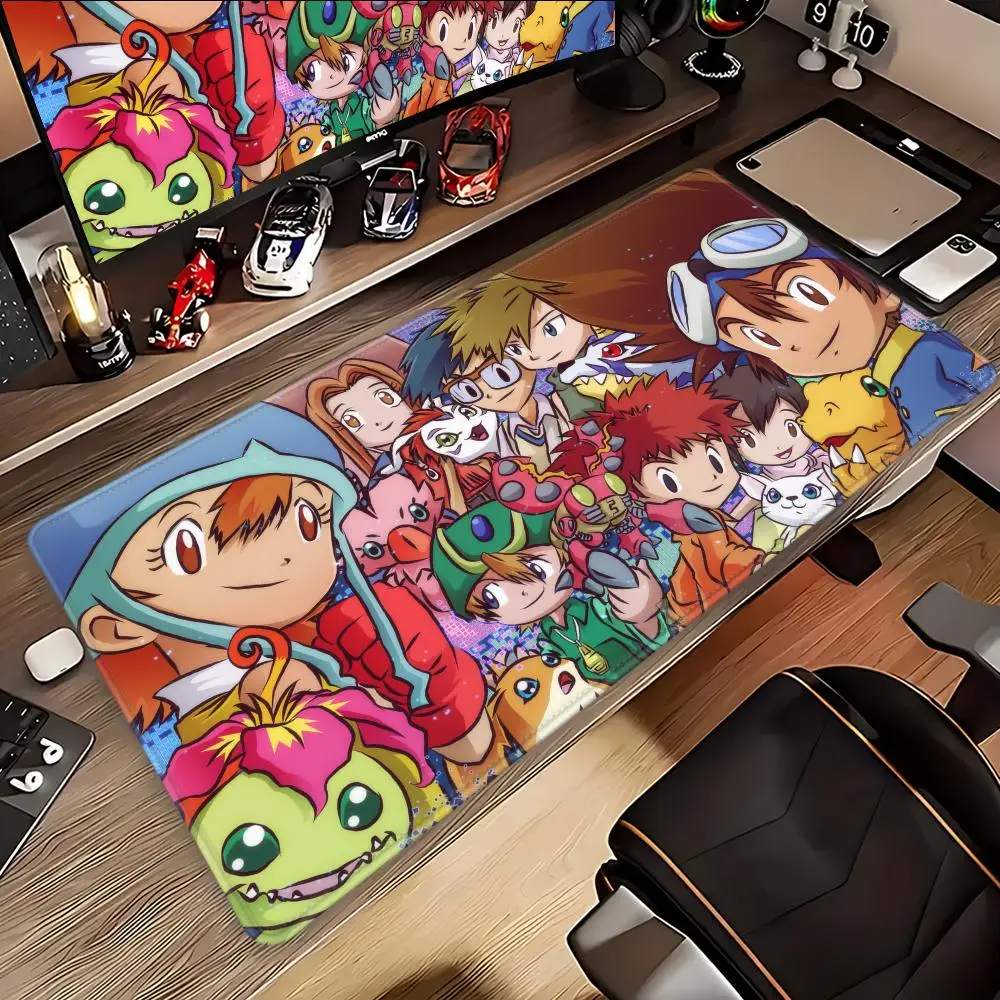 HYBXAXC Kawaii Mauspad Anime D-Digimon PC Gamer Matte Gaming-Zubehör Tastatur 400X900 Schreibtischunterlage Computer-Matten Teppich Laptop Hot