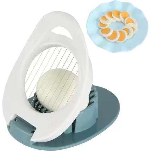 Stainless Steel Egg Slicer and Dicer for Perfect Hard-Boiled Eggs, Fruits, and Vegetables - Easy Cleaning Kitchen Tool