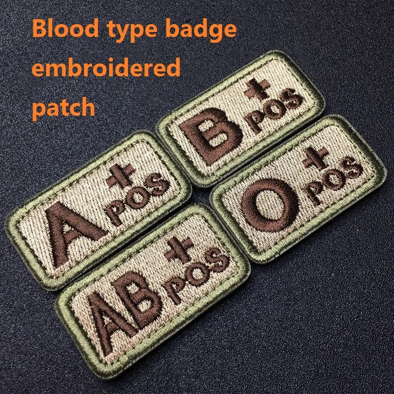 Blood type armband, badge, embroidery, A type, B type, O type, AB type, POS hole patch, clothing, backpack, hats,diy