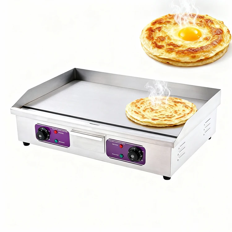 -For Kitchen Appliances Food Service Equipment Electric Grill Griddle Pan BBQ 4.4KW Power Easy Cleaning Thickened^