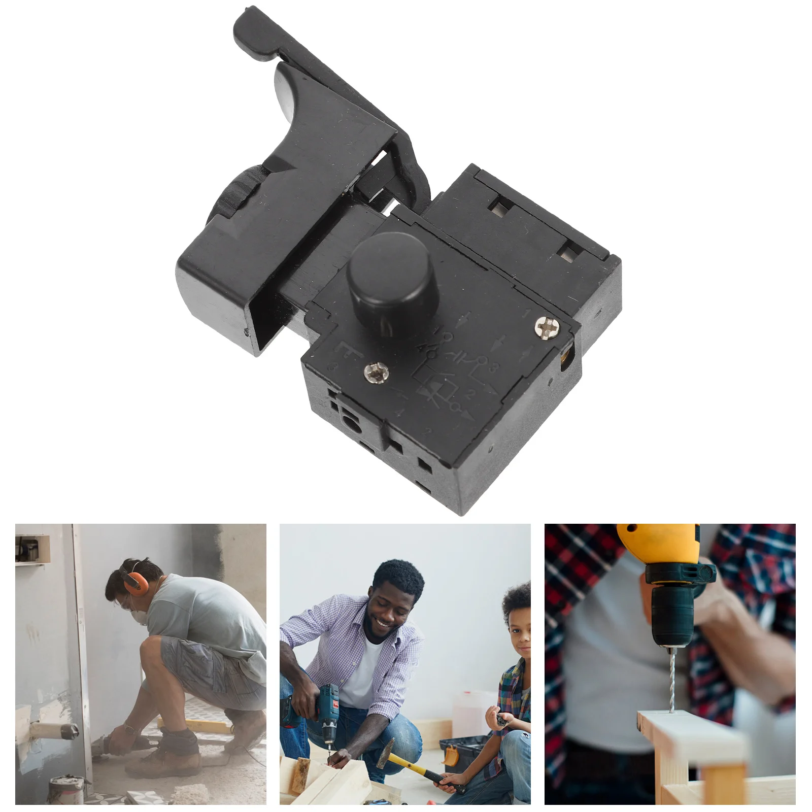 

1Pcs Hand Drill Trigger Speed Control Switch Lock Easy Install Electric Tool Replacement Part for Adjustable Speed Operation