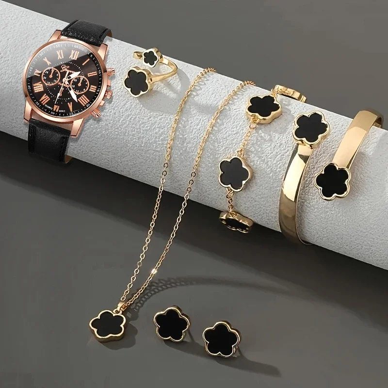 Women's Casual Watch and Bracelet Necklace Earring Ring , Suitable for Wearing  in Various Occasions (no Gift Box)