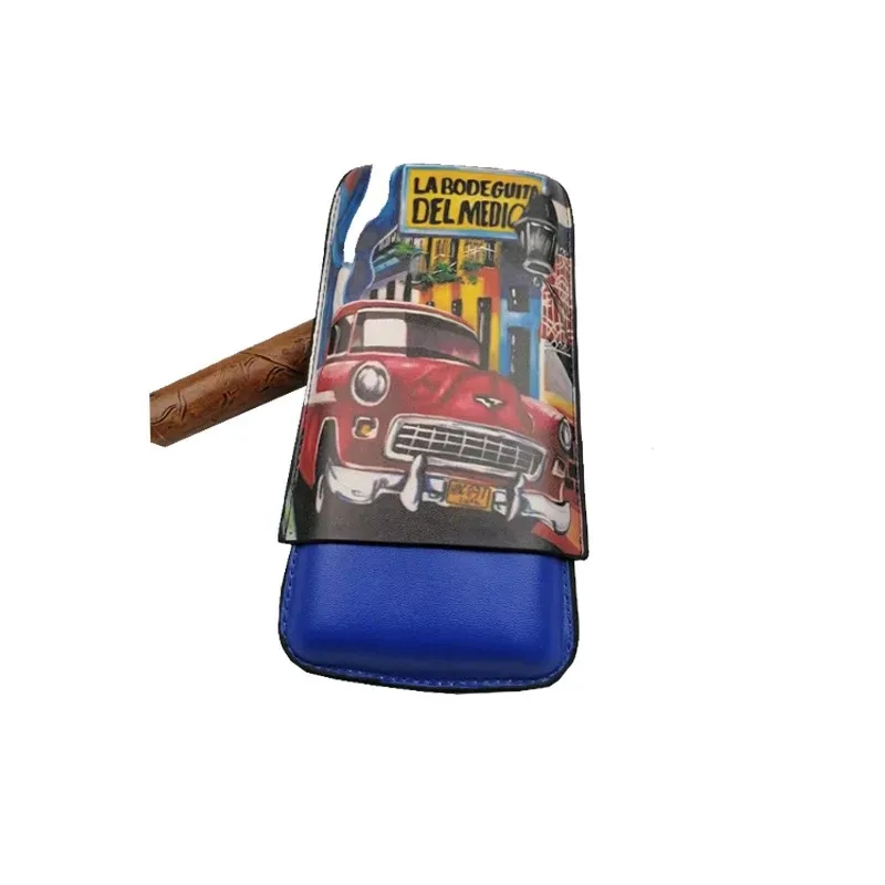 Leather Pocket Cuba Cigar Tube Humidor Box Holder for Cigars Travel Accessories Portable and Classic Cigar Travel Case