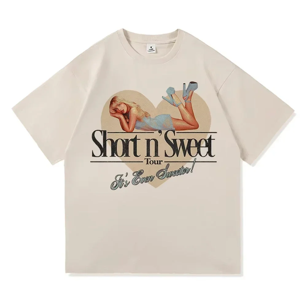 سابرينا كاربنتر قصيرة N 'الحلو جولة 2025 تي شيرت موضة المرأة الجمالية تي شيرت تقليدي المرأة تي شيرت #2
