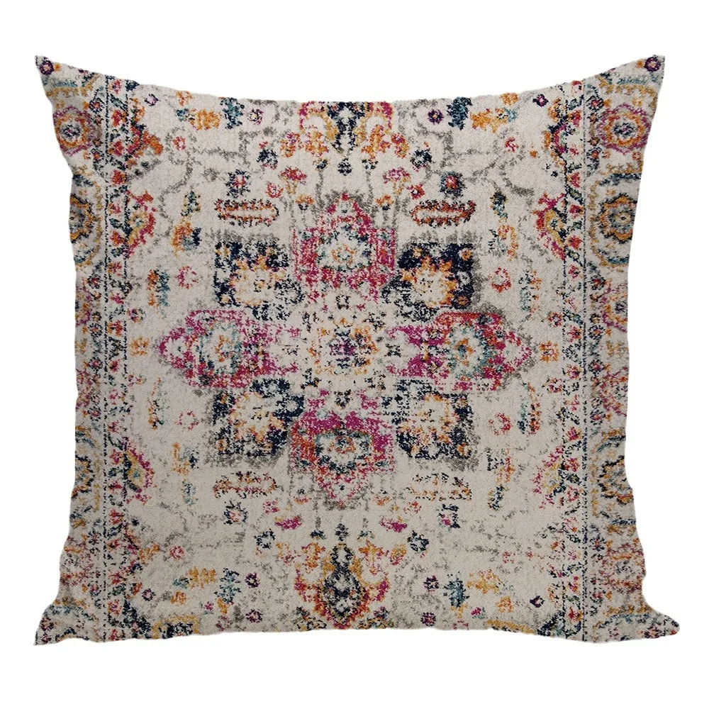 New Persian Style Ethnic Geometric Cushions Case Luxury Thick Plush Throw Pillows Case Vintage Sofa Couch Bed Decorative Pillows