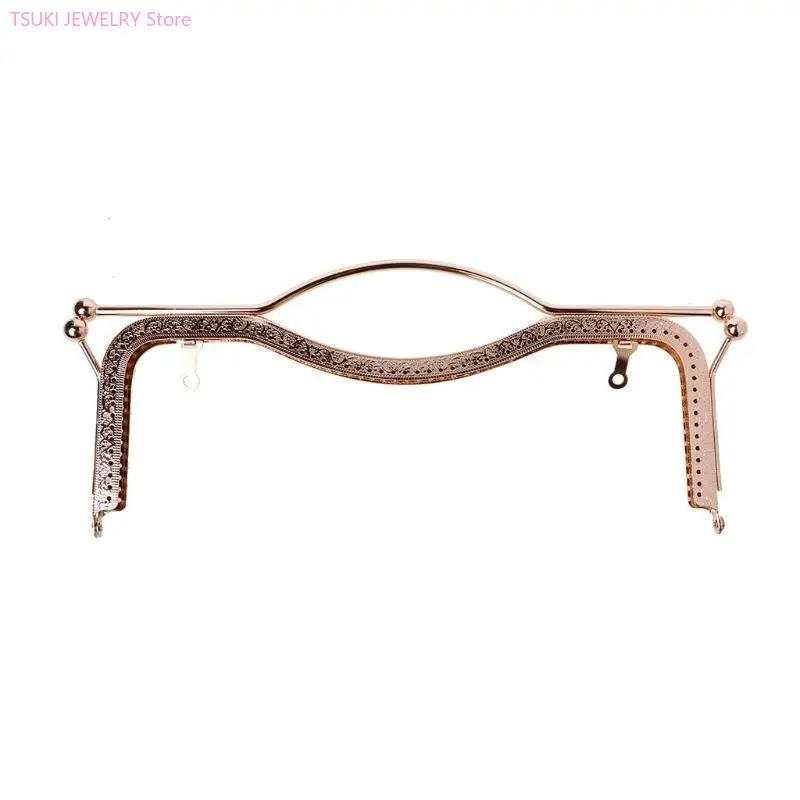 

62KE 1pc Coin Purse Bag Kiss Clasp Lock Metal Arch Frame Hand DIY Craft 27cm