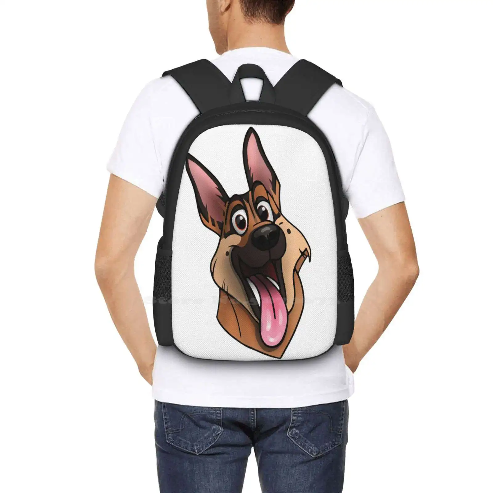 Mochila De Pastor Alemán para cachorros, bolsa de moda, Pastor Alemán, Shepard, Sheperd, Gsdmoji Dogs, dibujos animados bonitos, gran oferta