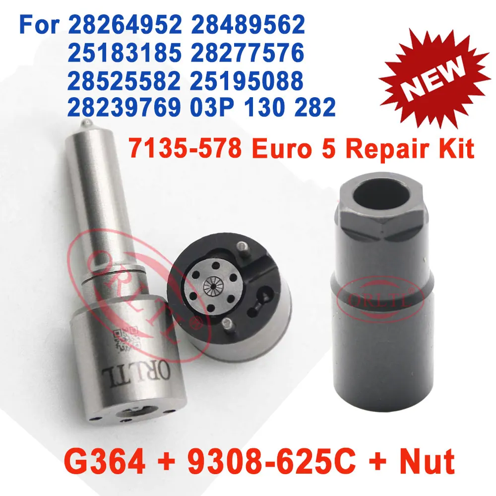 Diesel Injector Overhaul Repair Kits 7135-578 Sprayer Nozzle G364 H364 Control Valve 9308-625C For Chevrolet 03P130282 28264952