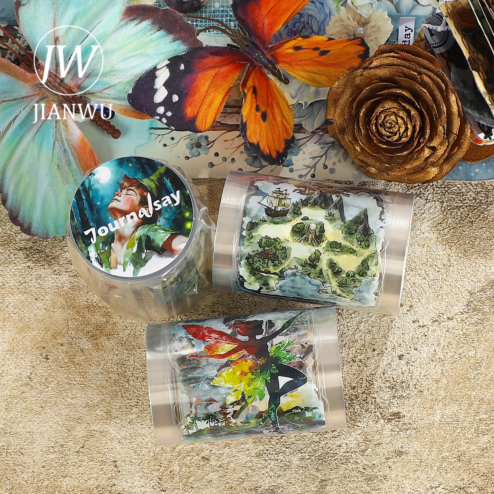 JIANWU 60 مللي متر * 200 سنتيمتر خمر نيفرلاند خرافة المشهد المواد الكولاج سكرابوكينغ PET الشريط الإبداعية DIY بها بنفسك مجلة القرطاسية