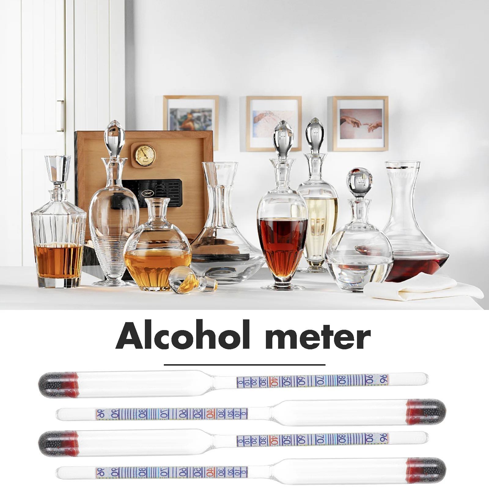 

5Pcs Alcohol Meter Glass Wine Hydrometer Triple Scale Accurate Alcohol Tester for Beverage Hydrometer for Wine
