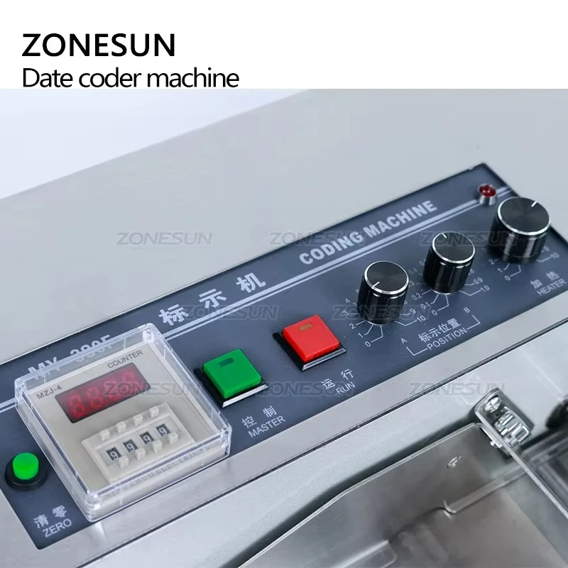 ZONESUN MY-380F إنتاج آلة طابعة التاريخ لحقيبة بطاقات الترميز الصلبة الجافة