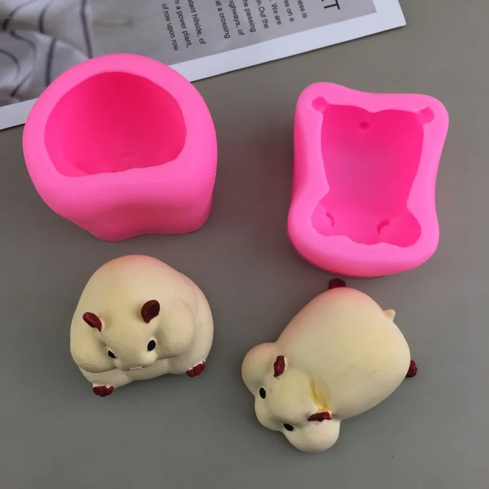 Hamster Silicone Cake Mold Mouse Shape Mousse Mould Cute Hamster Candle Mold Baking Cake Decoration Tools Kitchen Accessories