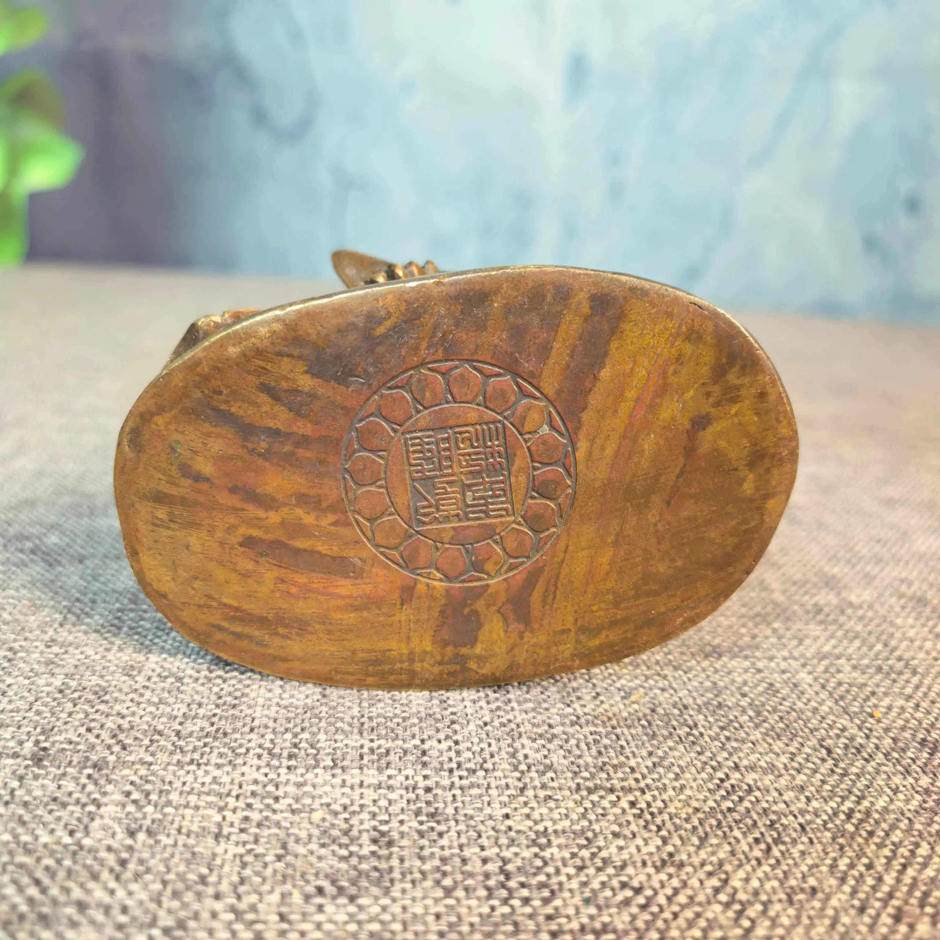 Feng Shui Carp Leaping Dragon Gate Vintage Brass Statue Yearly Abundance Home Entrance Shop Decor