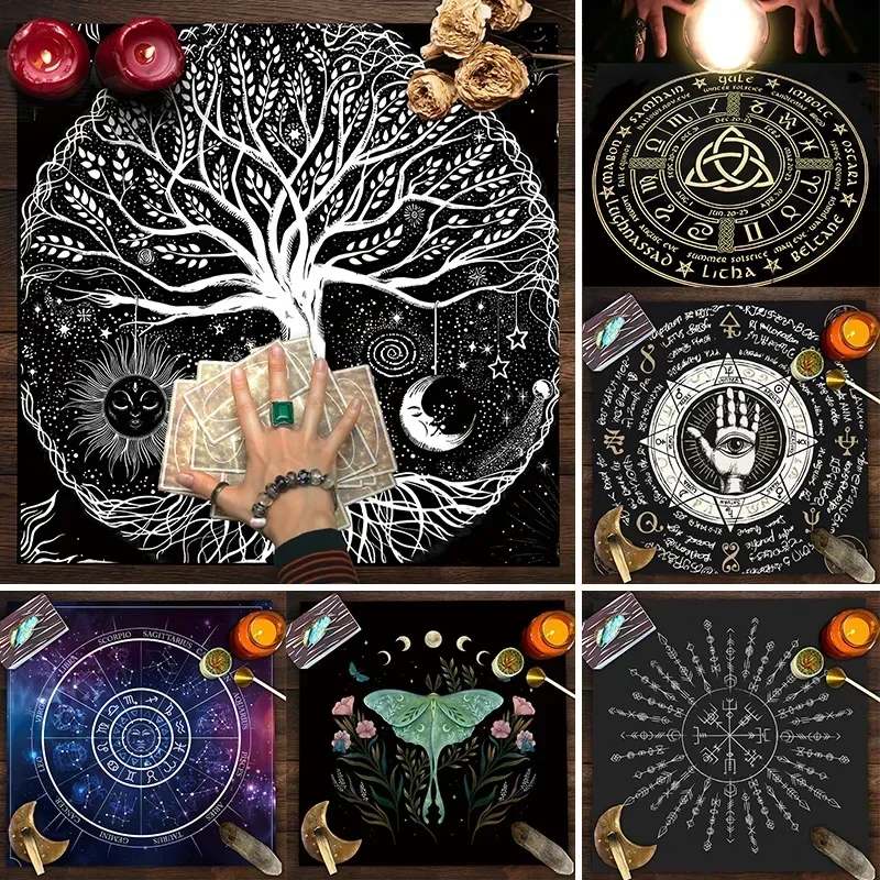 Tarot Tablecloth Table Game Caibu Wituals Ritual Accessories Witch Supplies Cloth Yugioh Playmat Mandala butterfly desk cover