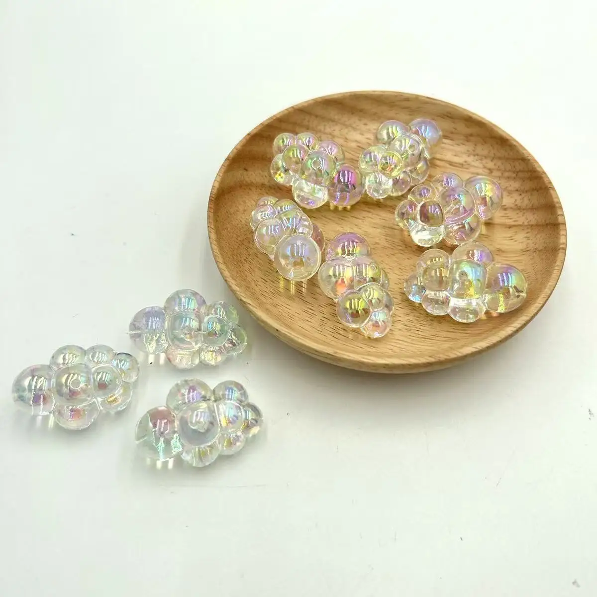 33*22*17mm color-plated high-transmittance large cloud strange-shaped colorful cloud beaded diy keychain mobile phone chain