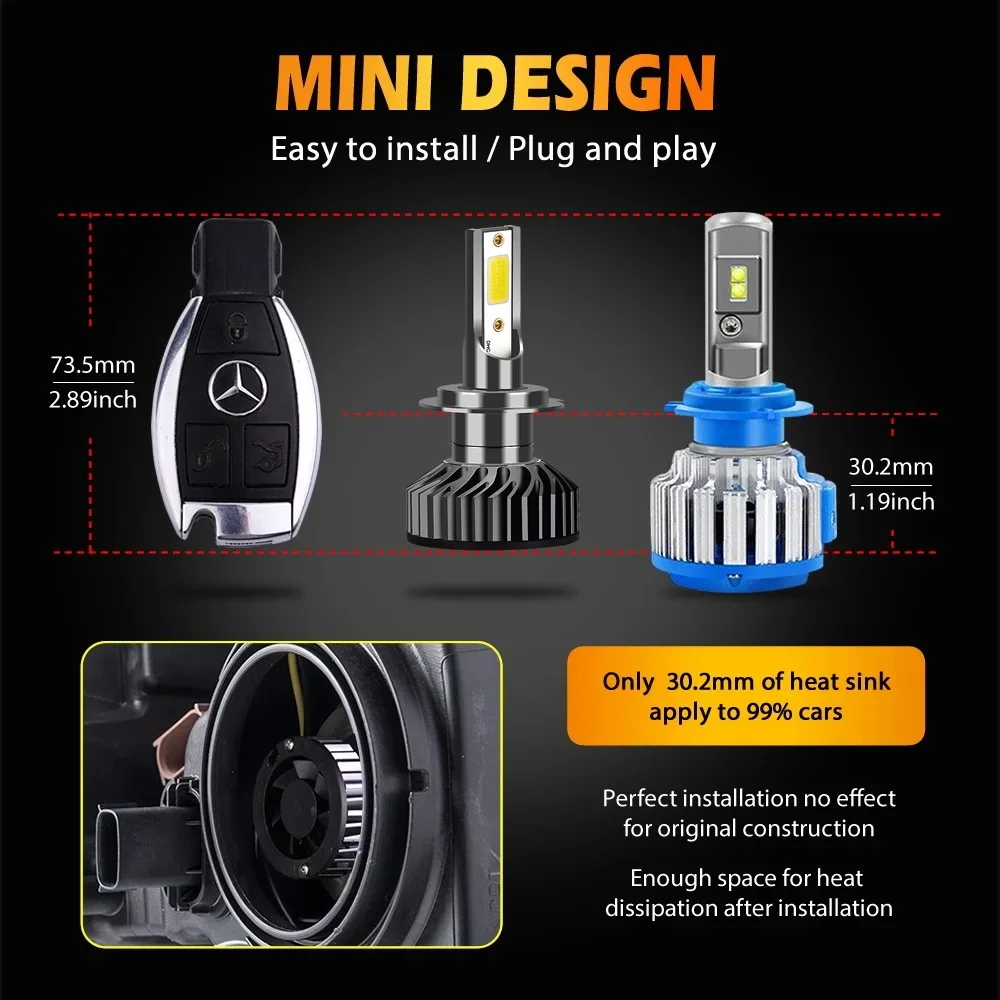H7 Bohlam Lampu Depan LED H4 H - Led Headlight 6500K White 12000Lm ulasan dan harga