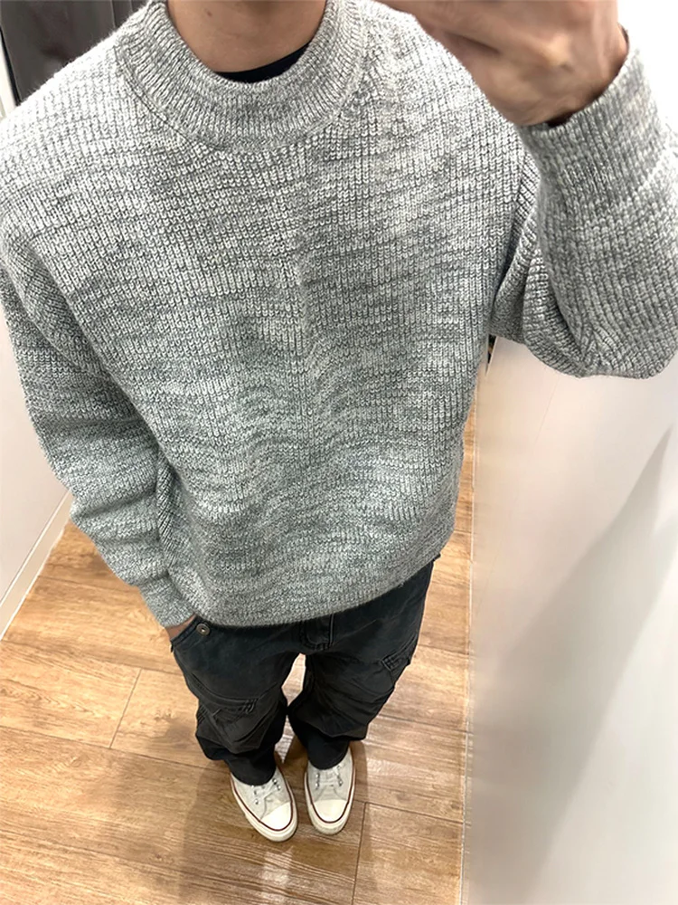 

Cleanfit Men's Knitted Sweater Casual Loose Fit round Ne Winter Warm Top Comfortable Soft mid Gauge Knit ex Basic Crew ...