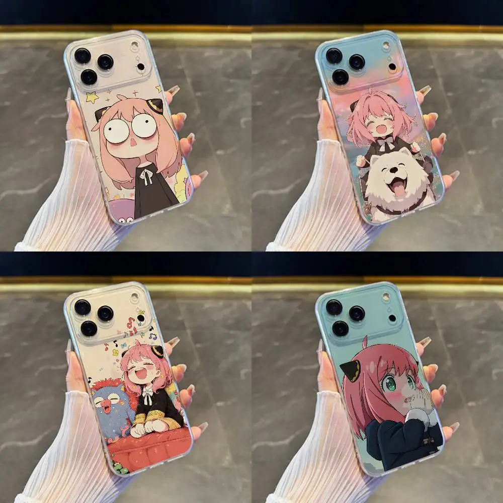 

Cute A-Anya Cartoon Phone Case For iPhone 17,16,15,14,13,12,11 Pro,Max,Plus,X,XS,XR,SE4,E Mini Transparent Soft Cover