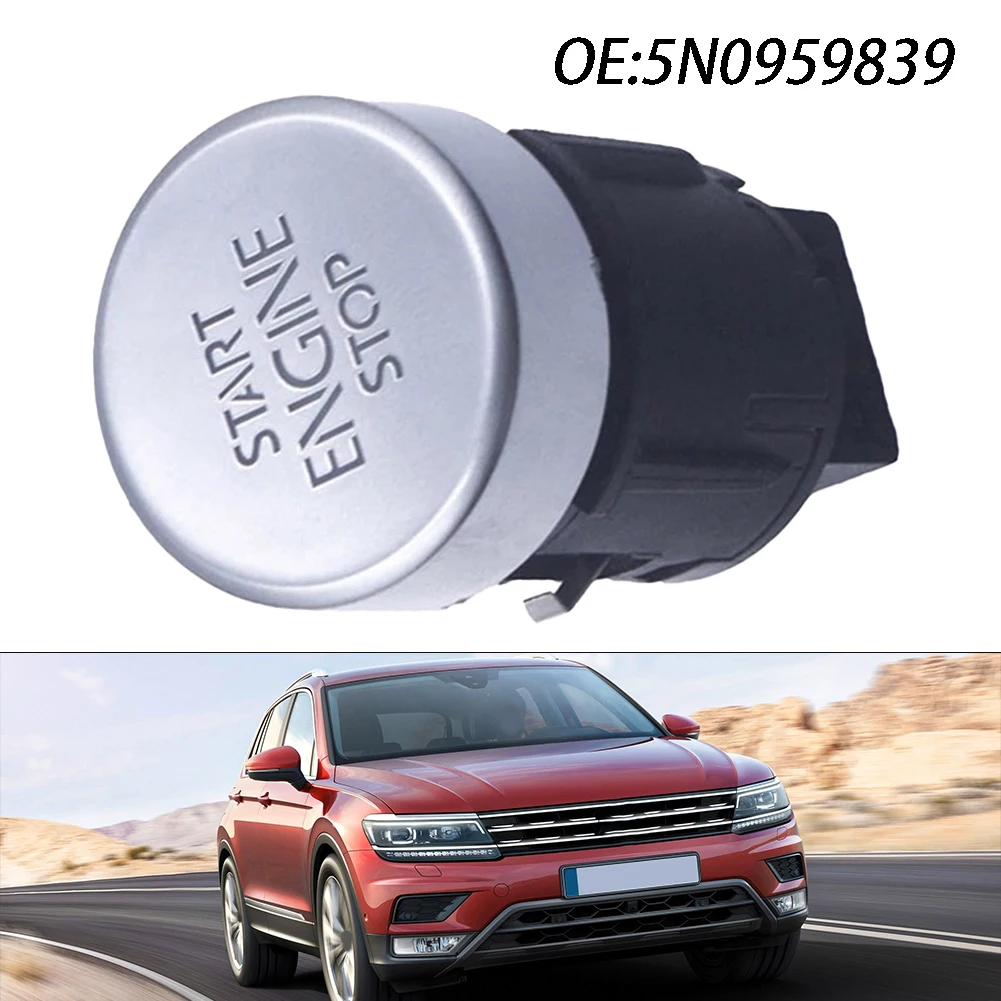 1x Engine Key Start Stop Button Keyless Switch Replacement Accessory For Tiguan 2009-2018 5N0959839A