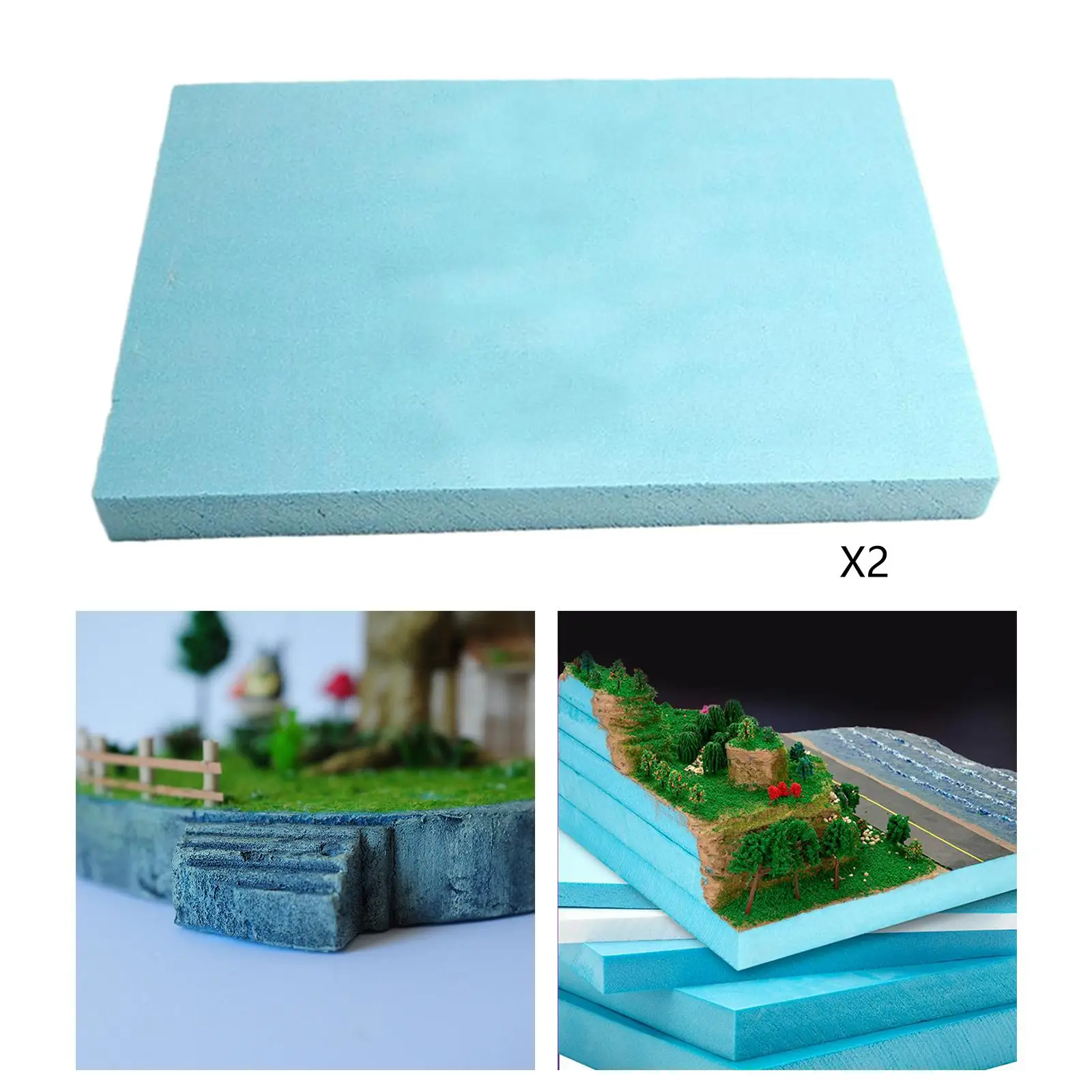 2 Pieces Polystyrene Boards for Landscape Scenery Miniature Garden Accessory