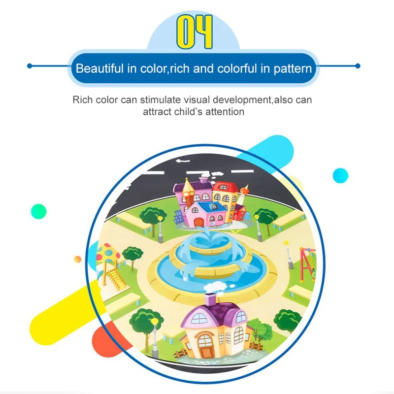 100x130 Kids Playmat Farm Road Map Baby Educational Rugs Toddler Dinosaur Waterproof Play Mat Crawling Non-Toxic Toy Carpet