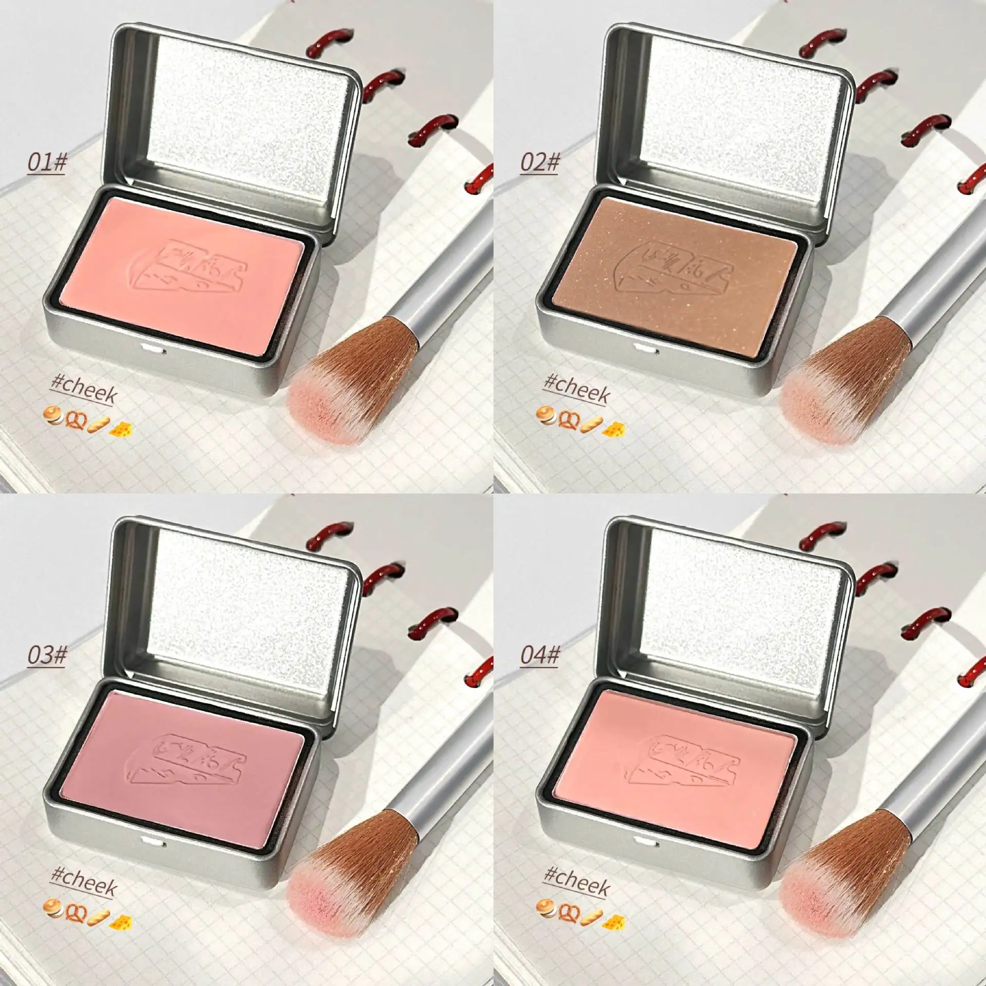 Single Colour Blush Face Blusher Matte Afwerking Natuurlijke Wangtint Contouren Koreaanse Stijl Make-Up Zeldzame Schoonheidscosmetica