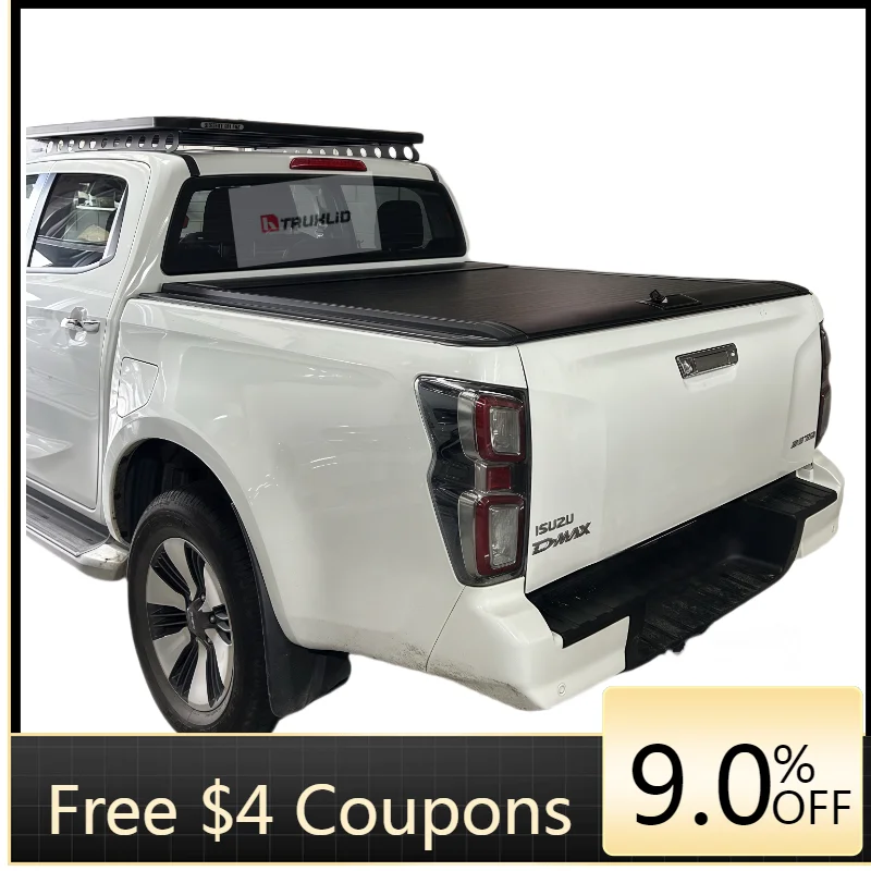 

Deren High Quality Dual Cab Compatible Black Aluminium Manual Retractable Roller Shutter Tonneau Ranger Locking