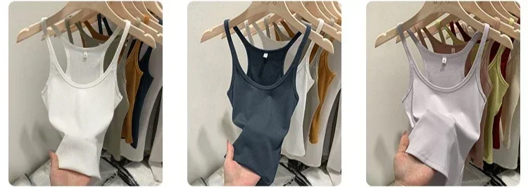 Layering Outerwear Tees 2026 Sommer Y2K Hot Girl Gestricktes Geripptes Damen-Camisole Figurformendes Ärmelloses Tanktop – Detail 5