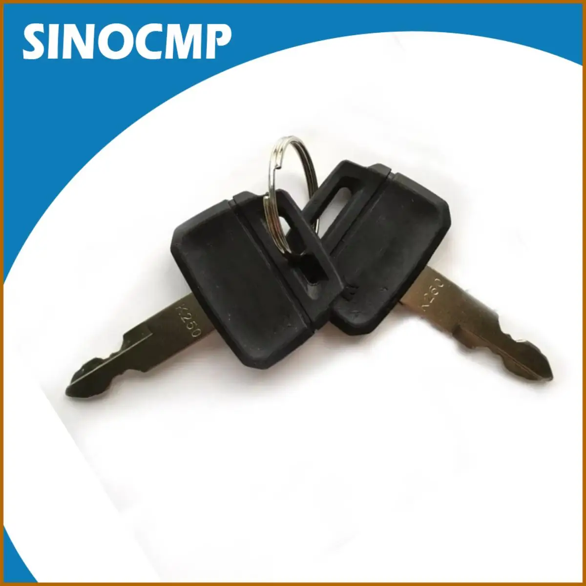 SINOCMP 2pcs Excavator Ignition Key For Kobelco Excavator Loader Dozer K250