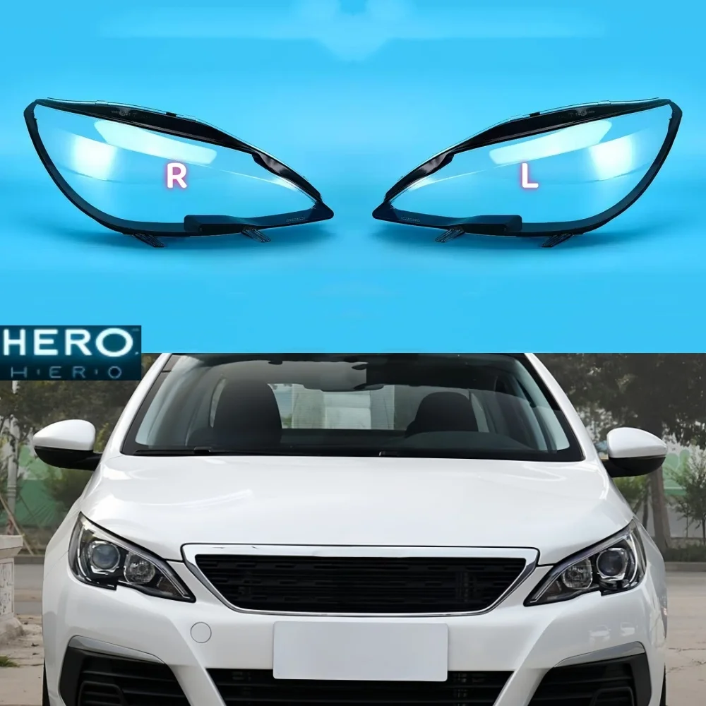 

Для Peugeot 408 2014 2015 2016 2017 2018 крышка фары автомобиля линза замена переднего абажура стекло авто корпус