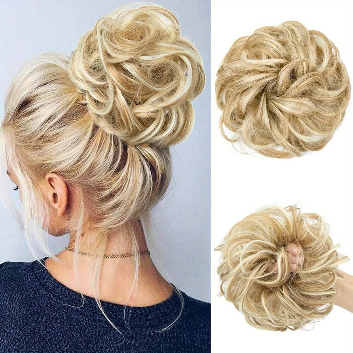 Chic Synthetic Bun Extension with Elastic – Quick Updo, Natural Look for Daily Elegance