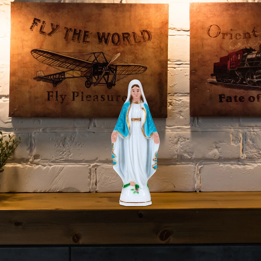 

3 Pcs Plastic Virgin Statue Realistic Religious nament Decoration Gift Sacred Catholic Figurine Church Decor