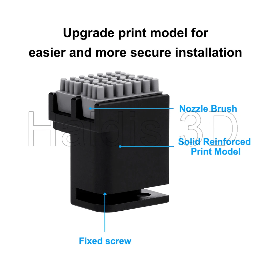 Print Head Cleaner Brush For Bambu Lab P1 X1 Full Metal Two-side Clean Nozzle Wiper Silicone Brush Mounted Scrubber Accessories