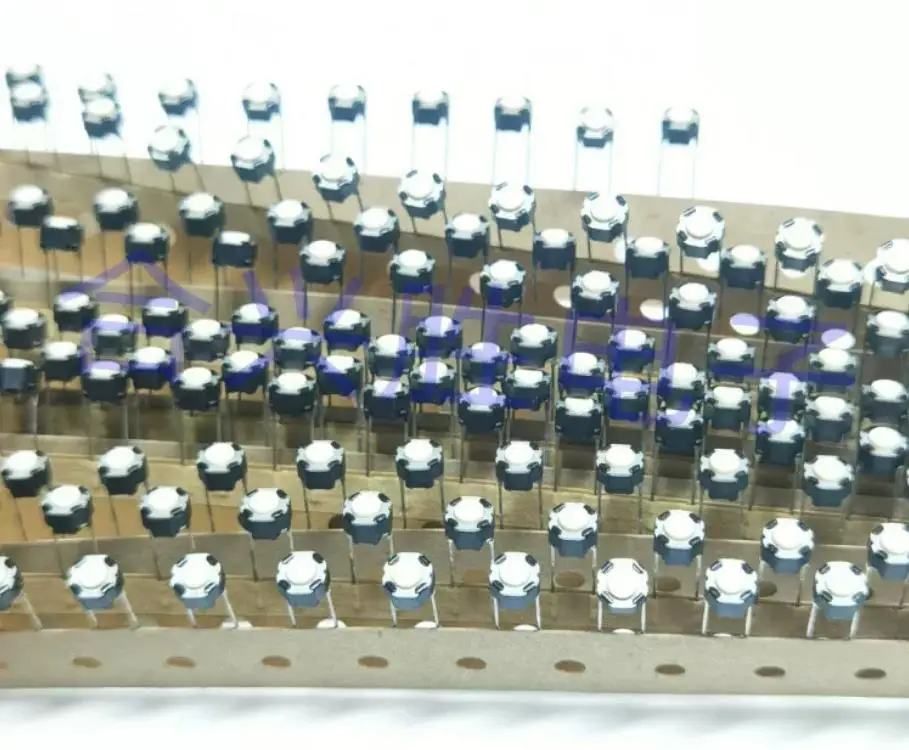 50 PCS/LOT EVQ11A04 Original 6 * 6 * 4.3 touch switch EVQ11A04M white button switch circular straight insertion 2-pin