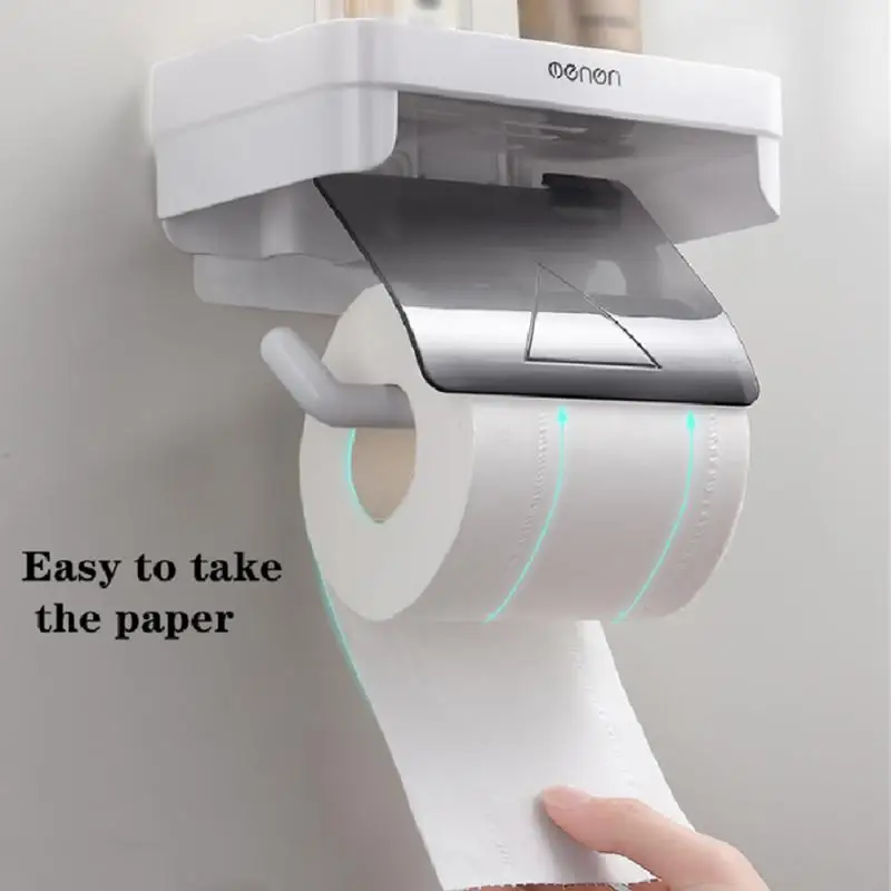 Paper Towel Holder Save Space Waterproof Abs Tricolor Household Products Wall Hanging Paper Roll Storage Rack Durable 15.9g