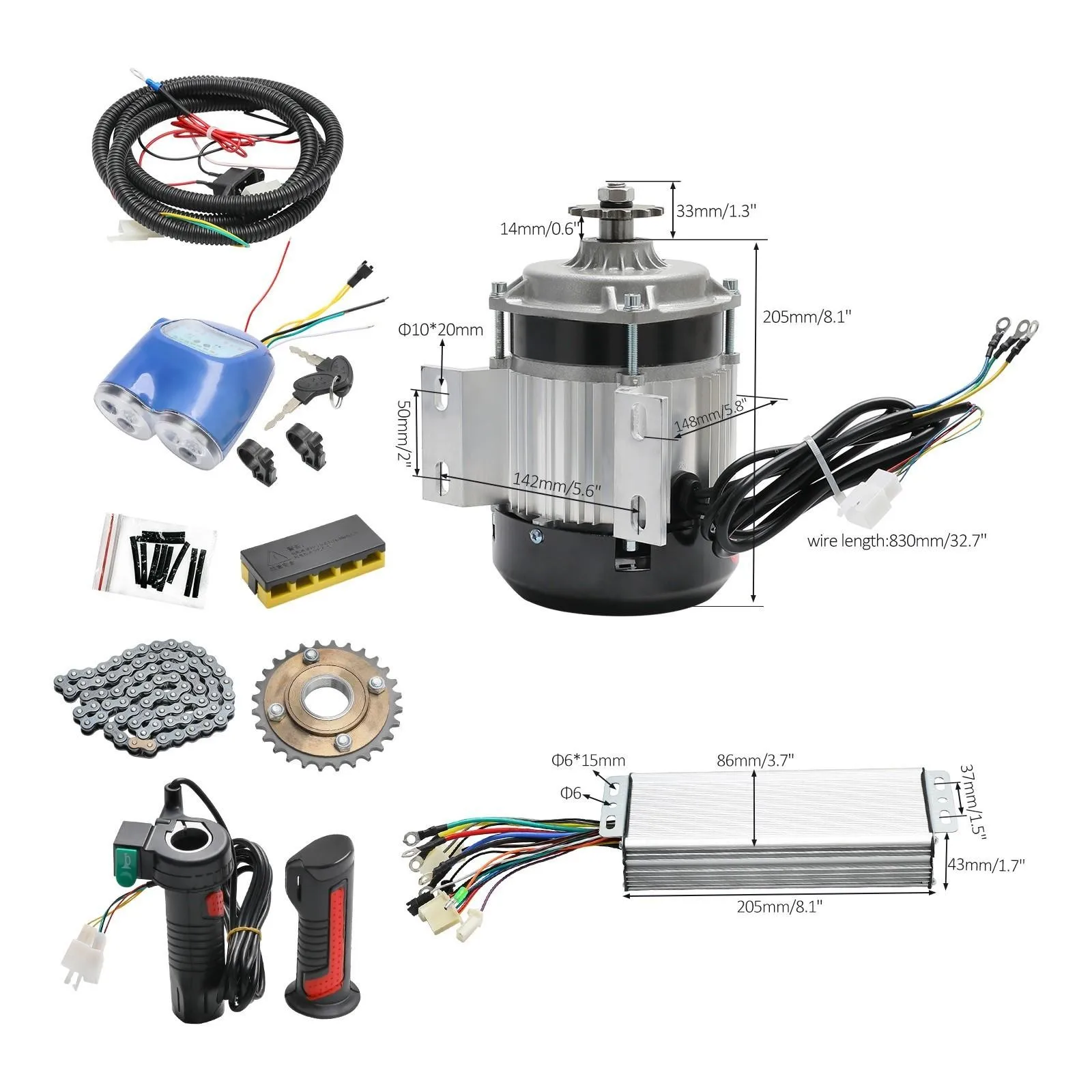 800W Brushless DC Motor Controller Kit for Electric Tricycle Scooter