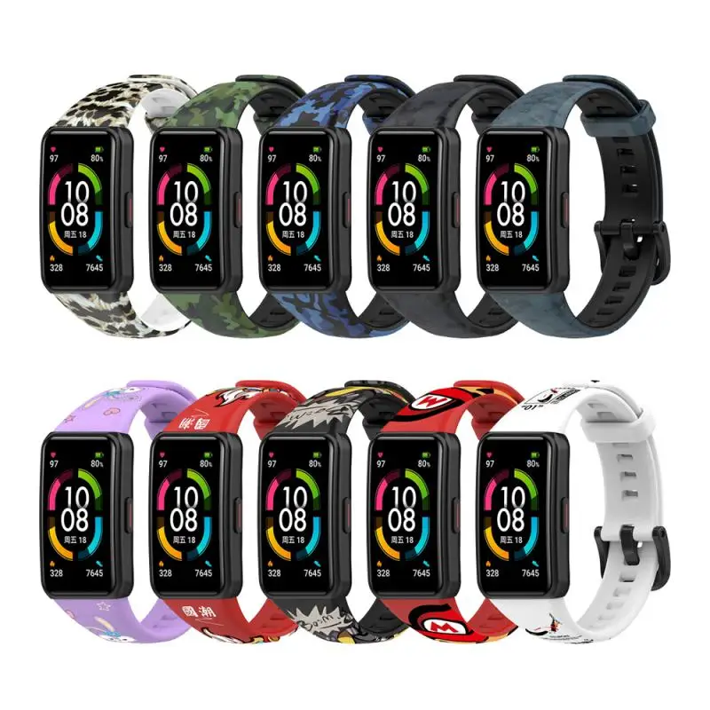 Watch Strap Waterproof Smart Accessories Silicone Strap For Huawei Band 6 Watchband Thickened Sweatproof