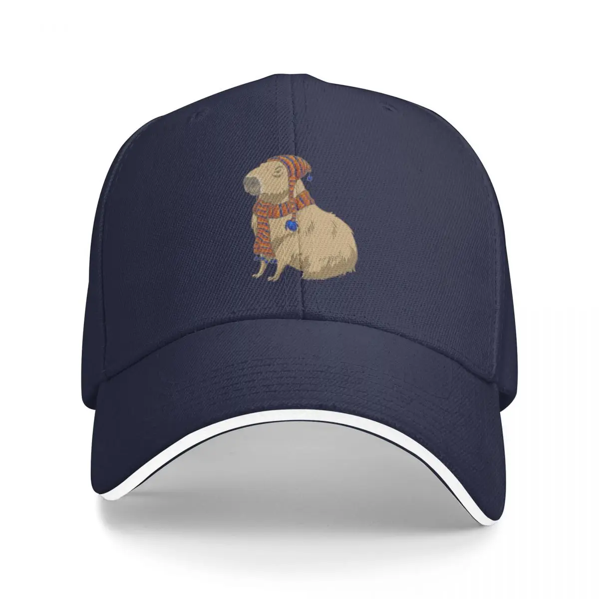 Anime-style Capybara Just Sitting There with Hat and Scarf Bucket Hat Baseball Cap hat ny cap winter hats woman Men's