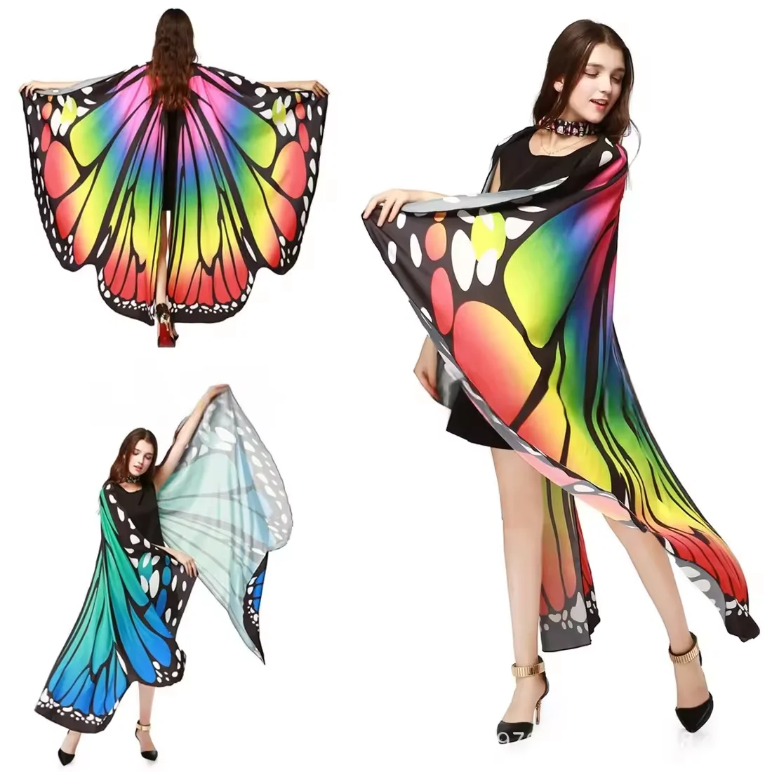 Halloween New Butterfly Wing Dance  Women Performance Stage Dress-up  Butterfly Wings Cape Shawl Fancy Costumes Role Play Props