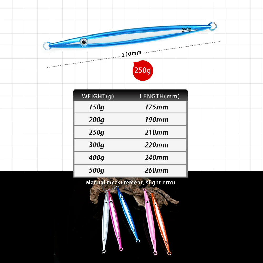 Superlure 150g 200g 250g 300g 400g 500g Large Vertical Metal Jigs Deep Sea Fishing Lure Sinking Saltwater Jigging Lure Hard Bait