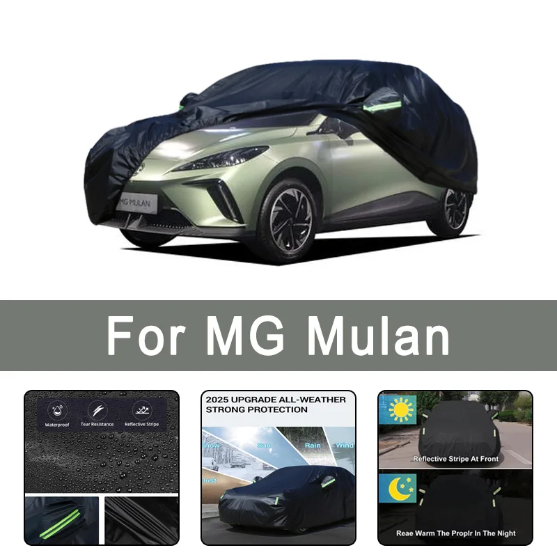 

For MG Mulan All-Weather Outdoor Full Car Covers Waterproof Dustproof UV Proof Snowproof Scratch Resistant Protection