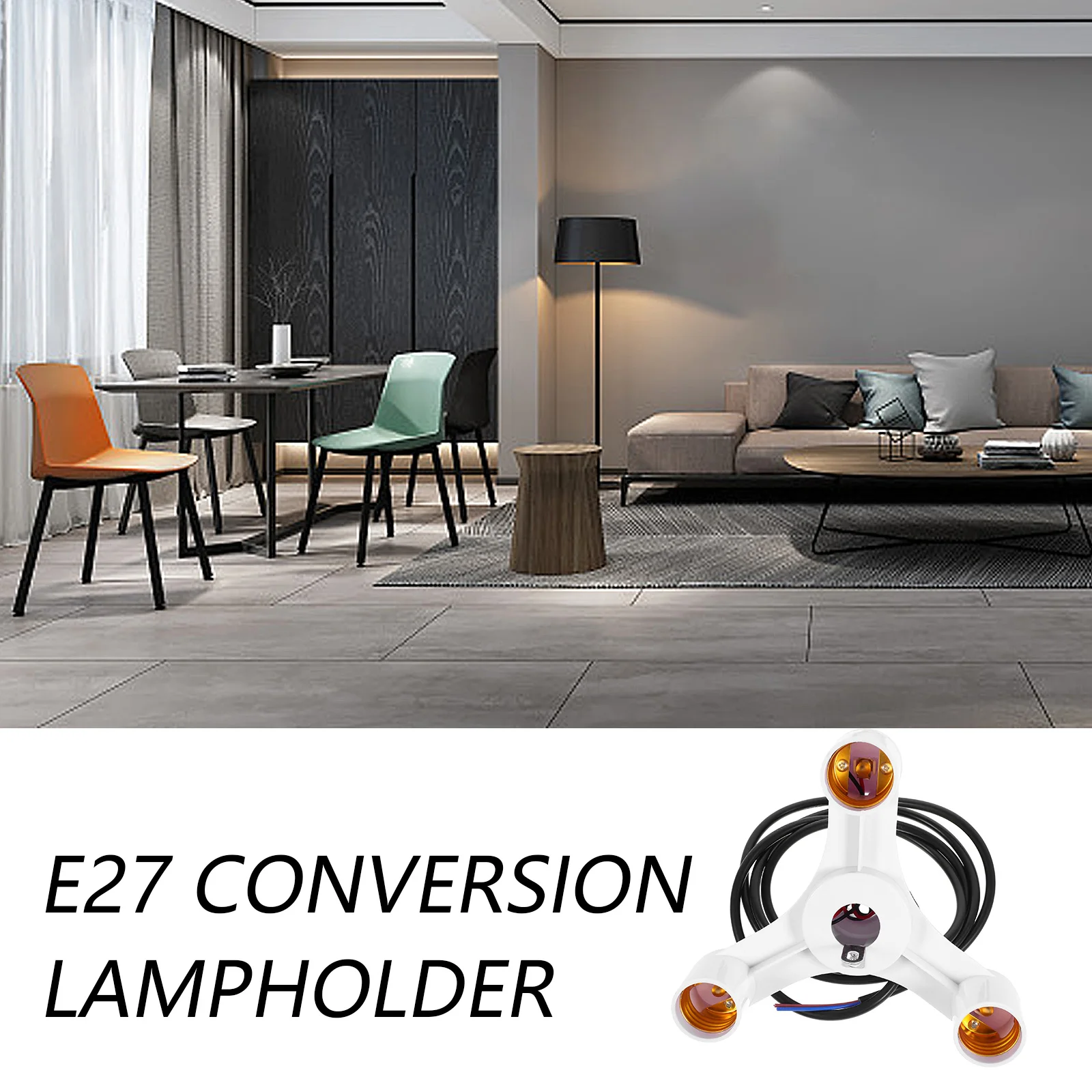 

1Pcs E27 Three-Head Lamp Holder White Ceiling Lamp Socket Compact Design for Home Restaurant Cafe Vintage Decor