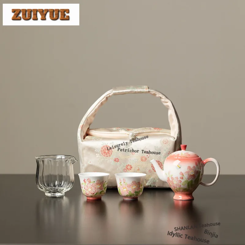 

Ручная роспись Чайный сервиз «Пчела и цветы» Полный набор Эстетический набор для чайной церемонии Набор чайников и чайных чашек Чайные услуги Украшения Ремесло