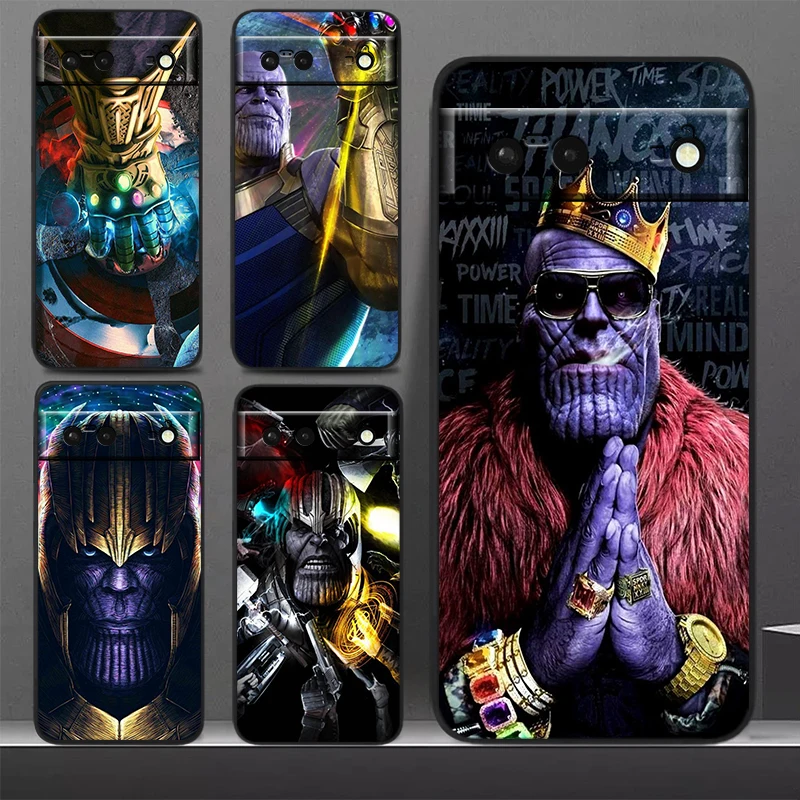 Marvel Avengers Thanos Phone Case For Google Pixel 8 7 Pro 6 Pro 6A 5A 5 4 4A XL 5G Black Soft Cover Fundas Cover