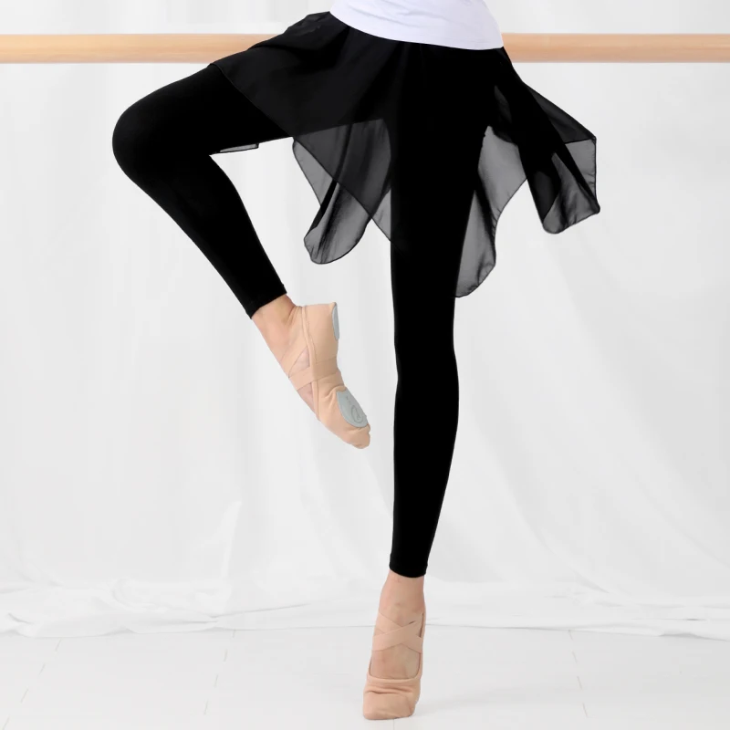 Girls Ballet Dance Pants Modal Gymnastics Practicing Ballet Leggings Fitness Pants Lyrical Chiffon Skirts for Children