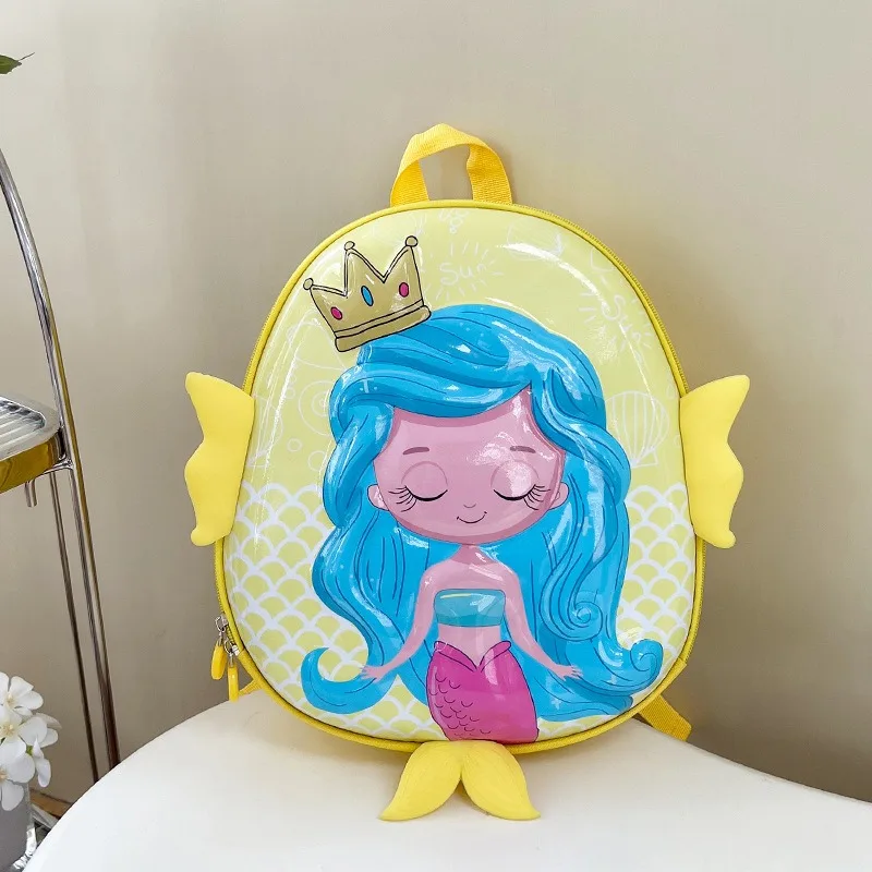 Cartoon Mermaid Backpack Kindergarten Schoolbag EVA Eggshell Children\'s School Bag 2-5 Years Old Girls Book Bag Kids Backpack