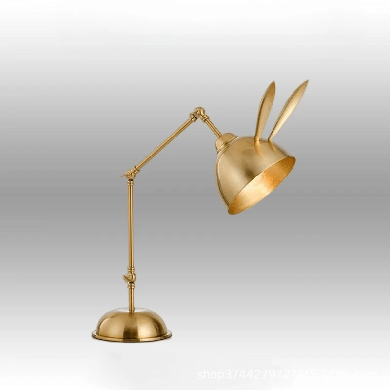 Nordic Creative Gold Metal Rabbit Ear Floor Lamp Living Room Study Office Desk Lamp Bedroom Designer Children's Room Table Light