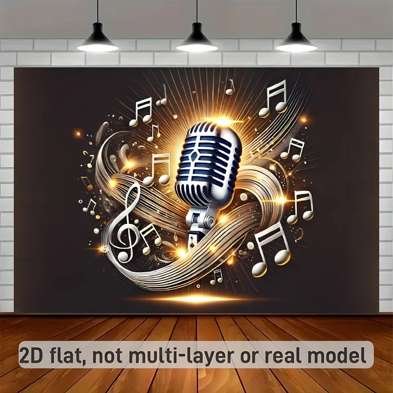 Large Microphone Music Jazz Tapestry Wall Hanging Abstract Sound Waves Decor Vintage Concert Art Poster Room Decoration