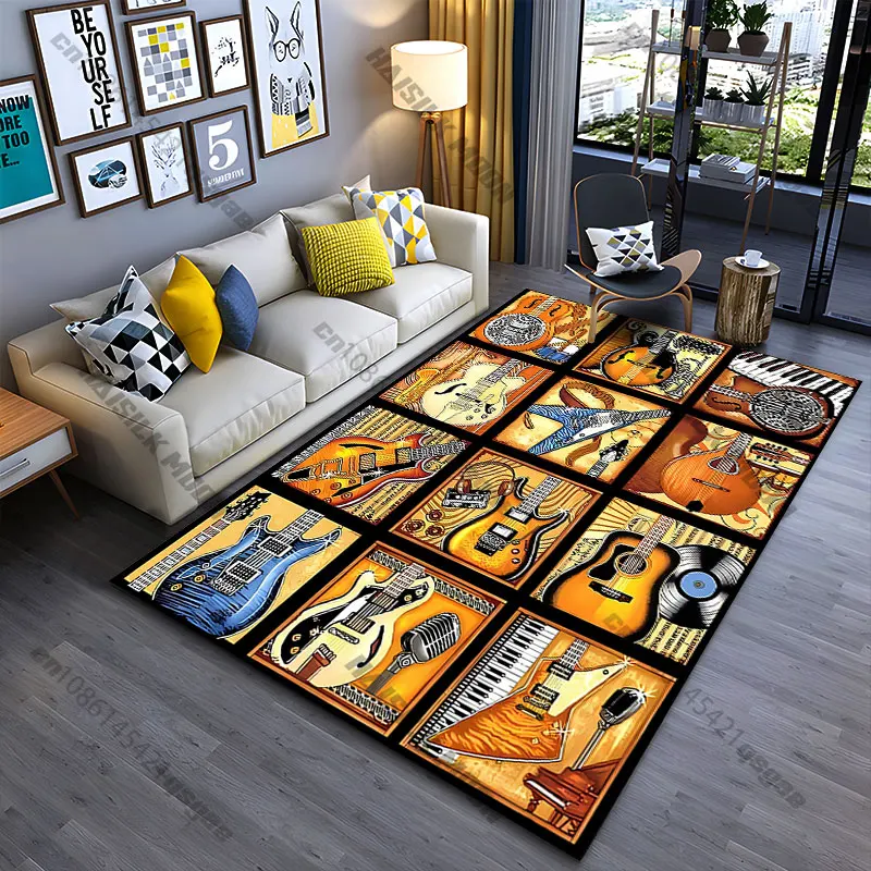 Musical instruments and artistic expression carpet Yoga living room room decor children's crawling mat doormat area rug