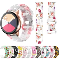 20mm Silicone Printed Strap For Samsung Galaxy Watch 7 6 5 4 40 44mm FE 6 Classic 43 47mm 5 pro 45mm/Active2 Bracelet Watch Band